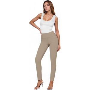 imageHybrid ampamp Company Women Stretch Skinny Dress Pants Nylon Ponte Pull On Office Leggings Trousers1073tkhaki
