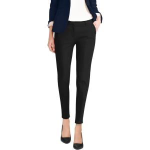 imageHybrid ampamp Company Womens Super Comfy Flat Front Stretch Trousers Chino PantsNewblack