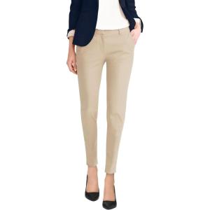 imageHybrid ampamp Company Womens Super Comfy Flat Front Stretch Trousers Chino PantsNewlight Khaki