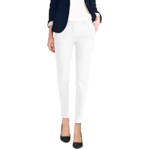 imageHybrid ampamp Company Womens Super Comfy Flat Front Stretch Trousers Chino PantsNewwhite