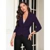 imageHybrid ampamp Company Womens Lightweight Casual Work Office Stretch Ponte Cardigan Blazer Jacket Made in USAEggplant