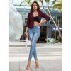 imageHybrid ampamp Company Womens Lightweight Casual Work Office Stretch Ponte Cardigan Blazer Jacket Made in USAWine