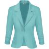 imageHybrid ampamp Company Womens Lightweight Casual Work Office Stretch Ponte Cardigan Blazer Jacket Made in USAAqua