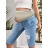 imageHybrid ampamp Company Women Super Comfy Stretch Maternity BermudaBermudabm4822rpslight Wash