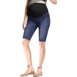 imageHybrid ampamp Company Women Super Comfy Stretch Maternity BermudaBermudabm4822smediumblue