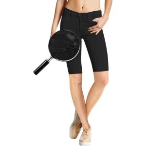 imageHybrid ampamp Company Womens Perfectly Shaping Hyper Stretch Bermuda ShortsBermudablack Rhinestone