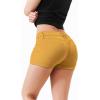 imageHybrid ampamp Company Womens Super Comfy 3 inch Inseam Butt Lifting Stretch TwillDenim ShortsMustard