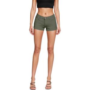imageHybrid ampamp Company Womens Super Comfy 3 inch Inseam Butt Lifting Stretch TwillDenim ShortsArmy Green