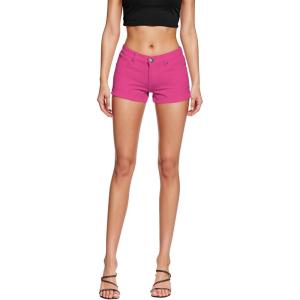 imageHybrid ampamp Company Womens Super Comfy 3 inch Inseam Butt Lifting Stretch TwillDenim ShortsFuchsia