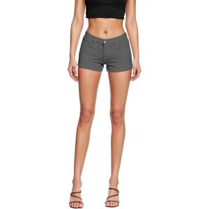 imageHybrid ampamp Company Womens Super Comfy 3 inch Inseam Butt Lifting Stretch TwillDenim ShortsGun Metal