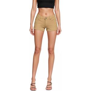 imageHybrid ampamp Company Womens Super Comfy 3 inch Inseam Butt Lifting Stretch TwillDenim ShortsShorttan