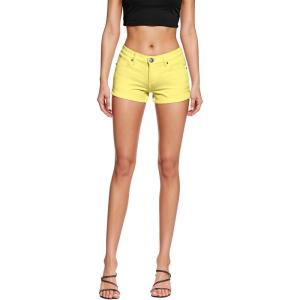 imageHybrid ampamp Company Womens Super Comfy 3 inch Inseam Butt Lifting Stretch TwillDenim ShortsShortyellow