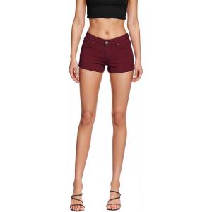 imageHybrid ampamp Company Womens Super Comfy 3 inch Inseam Butt Lifting Stretch TwillDenim ShortsWine