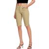 imageHybrid ampamp Company Womens Ultra Comfy Butt Lift Stretch Bermuda City ShortsTan