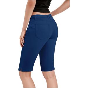 imageHybrid ampamp Company Womens Ultra Comfy Butt Lift Stretch Bermuda City ShortsBermudablue