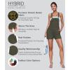 imageHybrid ampamp Company Women Denim Shorts Rompers Sleeveless Adjustable Strap Overalls Cross Back JumpsuitArmygreen