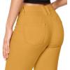 imageHybrid ampamp Company Womens Butt Lift Super Comfy Stretch Denim Capri Short JeansMustard