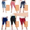 imageHybrid ampamp Company Womens Butt Lift Super Comfy Stretch Denim Capri Short JeansRippedlight Wash