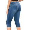 imageHybrid ampamp Company Womens Butt Lift Super Comfy Stretch Denim Capri Short JeansRippedmedium Was