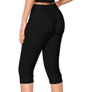 imageHybrid ampamp Company Womens Butt Lift Super Comfy Stretch Denim Capri Short JeansBlack