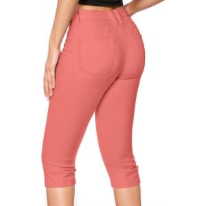 imageHybrid ampamp Company Womens Butt Lift Super Comfy Stretch Denim Capri Short JeansCoral