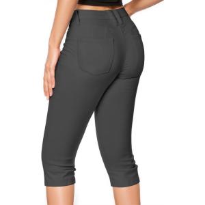 imageHybrid ampamp Company Womens Butt Lift Super Comfy Stretch Denim Capri Short JeansGun Metal