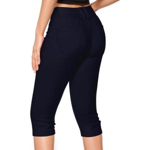 imageHybrid ampamp Company Womens Butt Lift Super Comfy Stretch Denim Capri Short JeansNavy