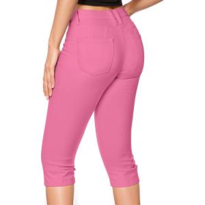 imageHybrid ampamp Company Womens Butt Lift Super Comfy Stretch Denim Capri Short JeansPink