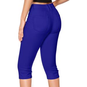 imageHybrid ampamp Company Womens Butt Lift Super Comfy Stretch Denim Capri Short JeansRoyal