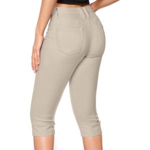 imageHybrid ampamp Company Womens Butt Lift Super Comfy Stretch Denim Capri Short JeansStone