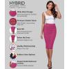 imageHybrid ampamp Company Womens Pencil Skirt Premium Nylon Ponte Stretch Office Made in The USA Below KneeFuchsia