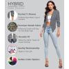 imageHybrid ampamp Company Lightweight Open Front Cardigan Classic Ruched Sleeve Work Office Blazer Suit Jackets11252blkivo