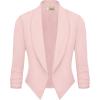 imageHybrid ampamp Company Lightweight Open Front Cardigan Classic Ruched Sleeve Work Office Blazer Suit JacketsBlush