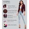 imageHybrid ampamp Company Lightweight Open Front Cardigan Classic Ruched Sleeve Work Office Blazer Suit JacketsBurgundy