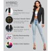 imageHybrid ampamp Company Lightweight Open Front Cardigan Classic Ruched Sleeve Work Office Blazer Suit JacketsCharcoal9789