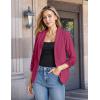imageHybrid ampamp Company Lightweight Open Front Cardigan Classic Ruched Sleeve Work Office Blazer Suit JacketsFuchsia