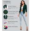 imageHybrid ampamp Company Lightweight Open Front Cardigan Classic Ruched Sleeve Work Office Blazer Suit JacketsHuntergreen
