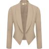 imageHybrid ampamp Company Lightweight Open Front Cardigan Classic Ruched Sleeve Work Office Blazer Suit JacketsKhaki9789