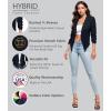 imageHybrid ampamp Company Lightweight Open Front Cardigan Classic Ruched Sleeve Work Office Blazer Suit JacketsNavy