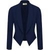 imageHybrid ampamp Company Lightweight Open Front Cardigan Classic Ruched Sleeve Work Office Blazer Suit JacketsNavy9789