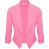 imageHybrid ampamp Company Lightweight Open Front Cardigan Classic Ruched Sleeve Work Office Blazer Suit JacketsNeon Pink