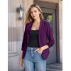 imageHybrid ampamp Company Lightweight Open Front Cardigan Classic Ruched Sleeve Work Office Blazer Suit JacketsPlum