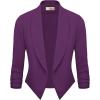 imageHybrid ampamp Company Lightweight Open Front Cardigan Classic Ruched Sleeve Work Office Blazer Suit JacketsPlum