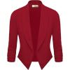 imageHybrid ampamp Company Lightweight Open Front Cardigan Classic Ruched Sleeve Work Office Blazer Suit JacketsRed