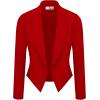 imageHybrid ampamp Company Lightweight Open Front Cardigan Classic Ruched Sleeve Work Office Blazer Suit JacketsRed9789