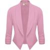 imageHybrid ampamp Company Lightweight Open Front Cardigan Classic Ruched Sleeve Work Office Blazer Suit JacketsRose