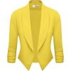imageHybrid ampamp Company Lightweight Open Front Cardigan Classic Ruched Sleeve Work Office Blazer Suit JacketsSunshine