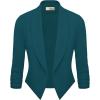 imageHybrid ampamp Company Lightweight Open Front Cardigan Classic Ruched Sleeve Work Office Blazer Suit JacketsTeal