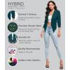 imageHybrid ampamp Company Lightweight Open Front Cardigan Classic Ruched Sleeve Work Office Blazer Suit JacketsTeal