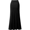 imageHybrid ampamp Company Womens Stretch Lightweight Flowy Maxi Skirt  Casual Fold Over Waist Made in USABlack